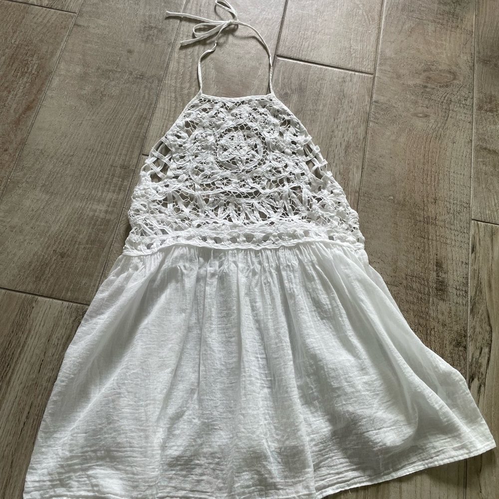 Beautiful White Crochet Dress Halter style